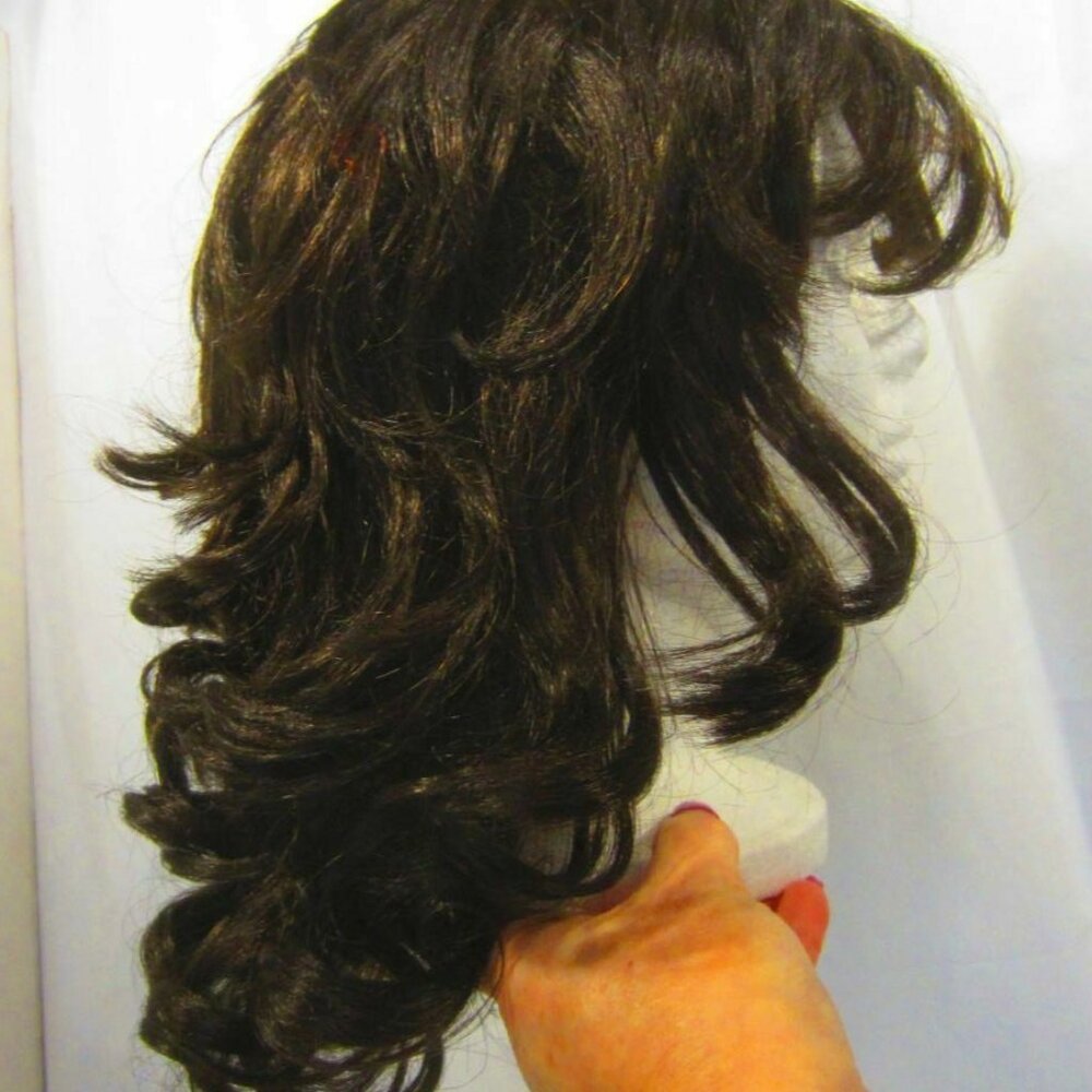 MIDWAY hair wig BLACK wavy curl mid length